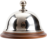 Chrome and polished wood Service Bell